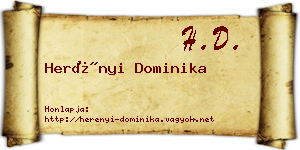 Herényi Dominika névjegykártya